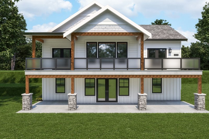 Architectural House Design - Exterior - Rear Elevation for Craftsman House Plan #1070-124 - 3 bed, 2.5 bath