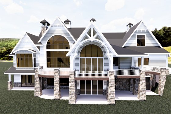 Exterior - Rear Elevation for Craftsman House Plan #920-111 - 3 bed, 3.5 bath