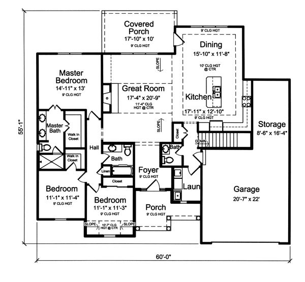 Ranch Floor Plan - Main Floor Plan #46-872
