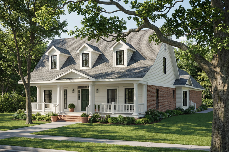 Home Plan - Exterior - Front Elevation 2 for Country House Plan #17-281 - 4 bed, 3 bath