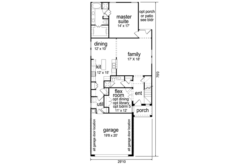 House Design - Floor Plan - Main Floor for Traditional House Plan #84-573 - 4 bed, 3 bath