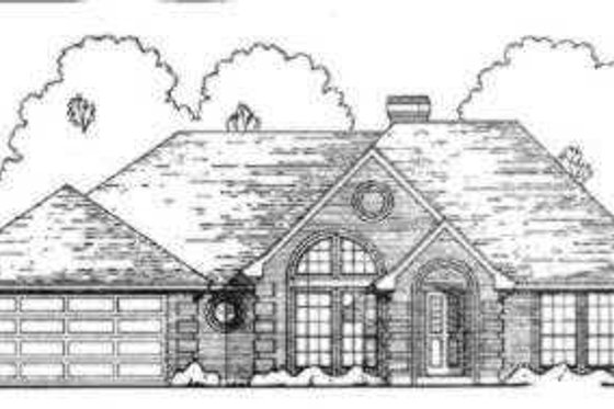 Exterior - Front Elevation for European House Plan #40-306 - 3 bed, 2 bath