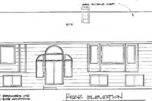 Exterior - Rear Elevation for Traditional House Plan #58-143 - 2 bed, 2 bath