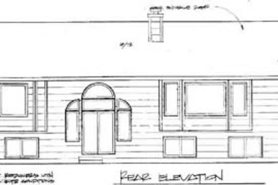 Exterior - Rear Elevation for Traditional House Plan #58-143 - 2 bed, 2 bath