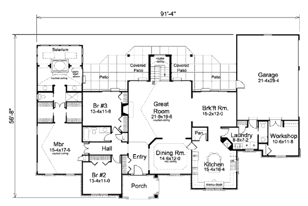 Country Floor Plan - Main Floor Plan #57-278