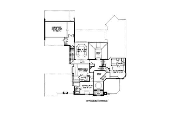 Floor Plan - Upper Floor for European House Plan #141-293 - 5 bed, 5.5 bath