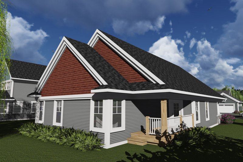 Architectural House Design - Exterior - Rear Elevation for Craftsman House Plan #70-1238 - 2 bed, 2 bath