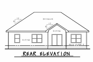 Exterior - Rear Elevation for Craftsman House Plan #20-2181 - 3 bed, 2 bath