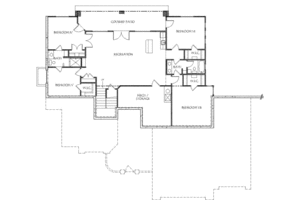 Floor Plan - Lower Floor for Mediterranean House Plan #24-270 - 7 bed, 5 bath