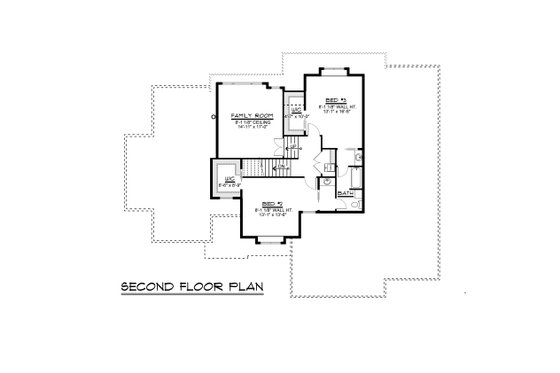Floor Plan - Upper Floor for Craftsman House Plan #1064-29 - 3 bed, 2.5 bath