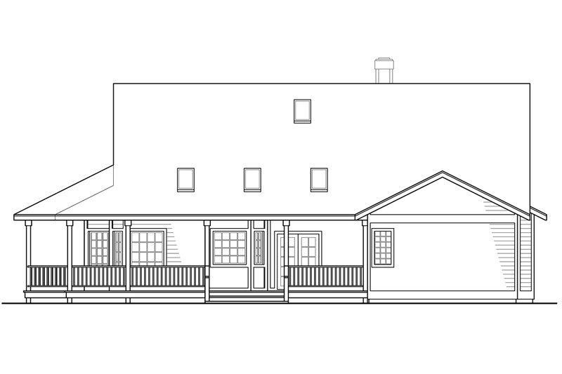 Home Plan - Exterior - Rear Elevation for Traditional House Plan #124-172 - 3 bed, 2 bath