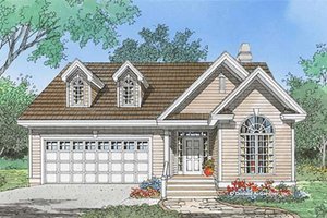 Ranch Exterior - Front Elevation Plan #929-1097