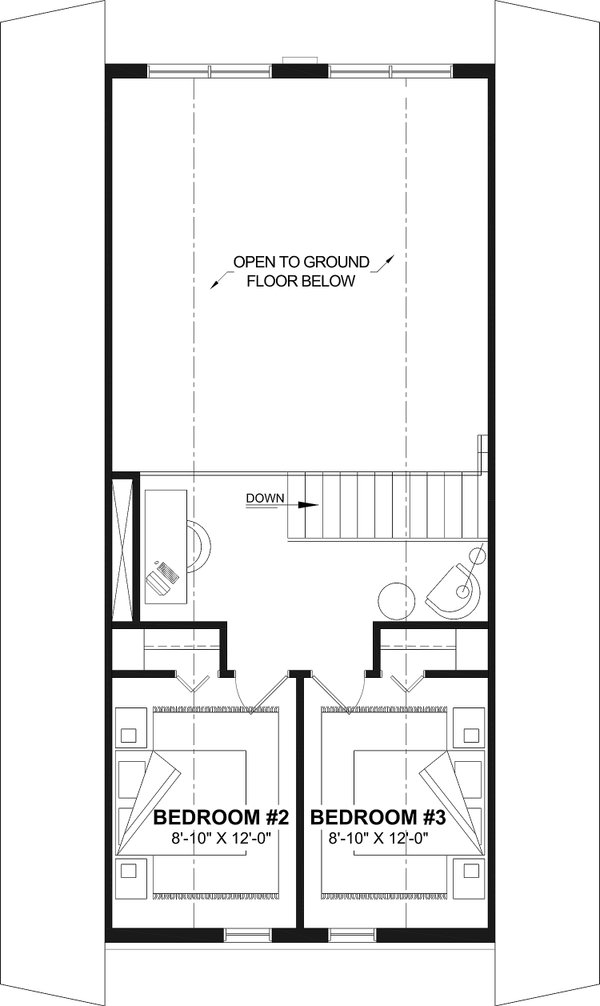 House Design - Floor Plan - Upper Floor for Cottage House Plan #23-2898 - 3 bed, 2 bath