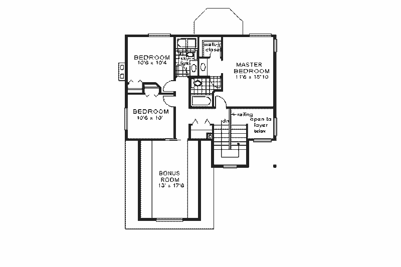 Dream House Plan - Floor Plan - Upper Floor for European House Plan #18-204 - 4 bed, 2.5 bath