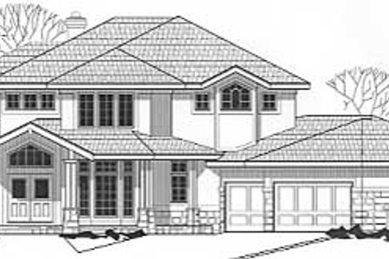 Exterior - Front Elevation for Modern House Plan #67-507 - 4 bed, 4.5 bath