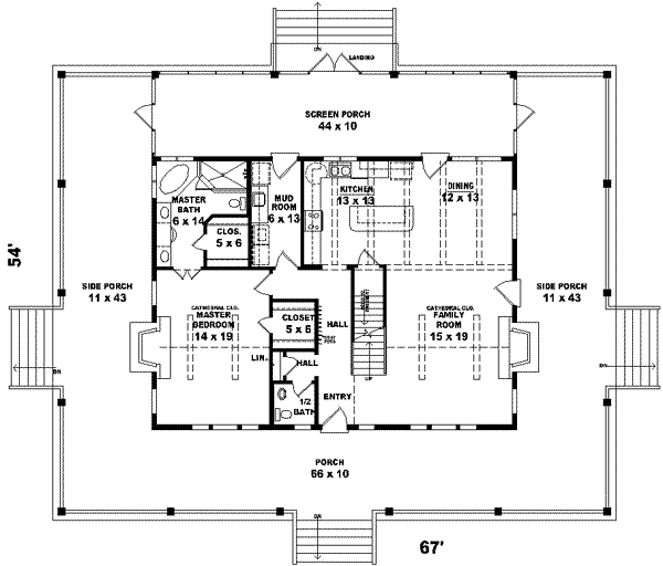 Country Floor Plan - Main Floor Plan #81-732