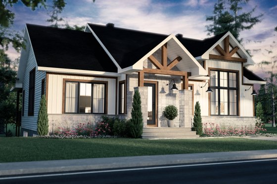 Exterior - Front Elevation 4 for Farmhouse House Plan #23-2741 - 4 bed, 2 bath