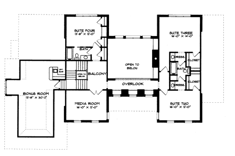 Dream House Plan - Floor Plan - Upper Floor for Colonial House Plan #413-833 - 5 bed, 4 bath