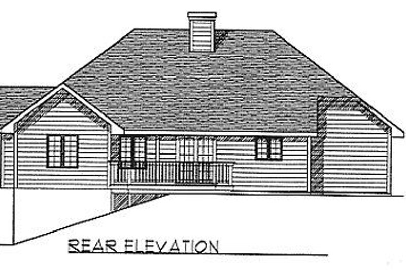 Home Plan - Exterior - Rear Elevation for Traditional House Plan #70-143 - 2 bed, 2 bath