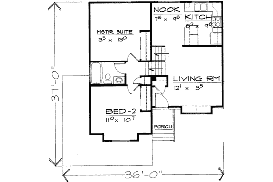 Floor Plan - Main Floor for Traditional House Plan #308-165 - 4 bed, 2 bath
