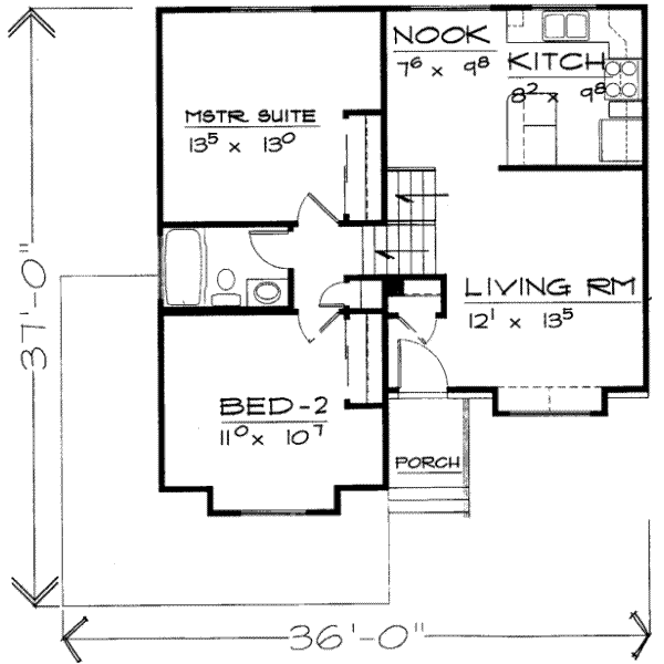 Traditional Floor Plan - Main Floor Plan #308-165