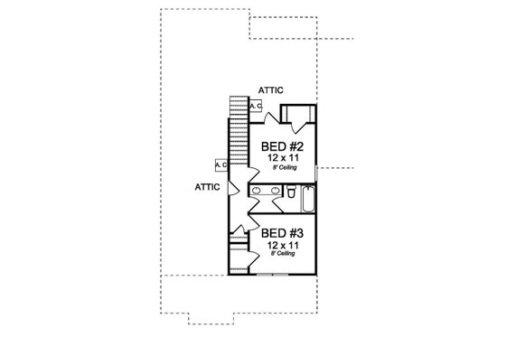 Floor Plan - Upper Floor 1 for Traditional House Plan #513-2096 - 3 bed, 2.5 bath