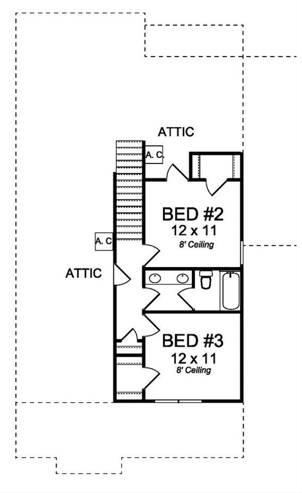 Architectural House Design - Traditional Floor Plan - Upper Floor Plan #513-2096