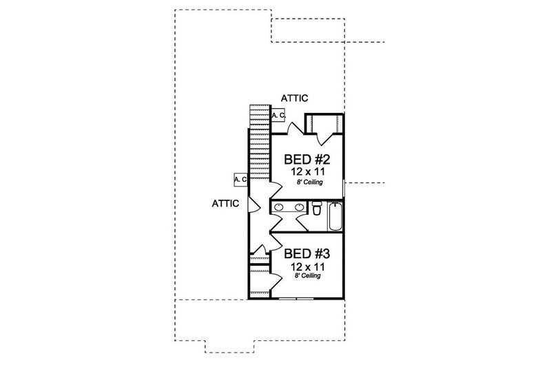Dream House Plan - Floor Plan - Upper Floor 1 for Traditional House Plan #513-2096 - 3 bed, 2.5 bath