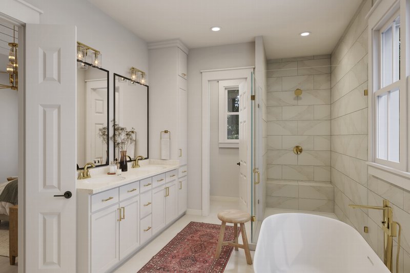 House Blueprint - Interior - Master Bathroom for Farmhouse House Plan #430-399 - 5 bed, 3.5 bath