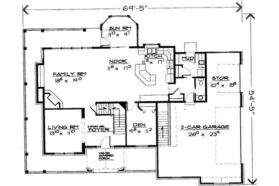 Floor Plan - Main Floor for Country House Plan #308-150 - 5 bed, 2.5 bath