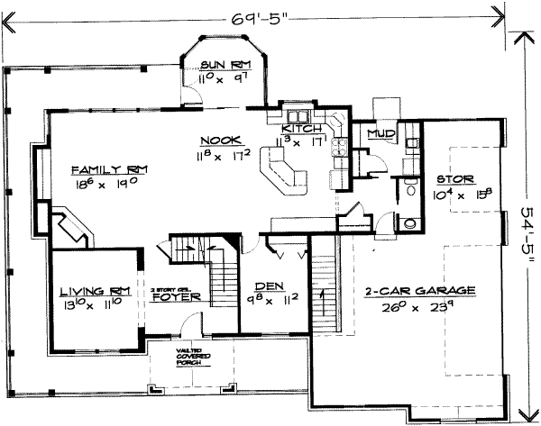 Country Floor Plan - Main Floor Plan #308-150