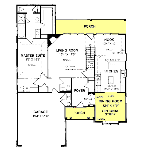 Home Plan - Traditional Floor Plan - Main Floor Plan #20-173