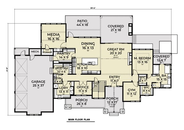 House Blueprint - Farmhouse Floor Plan - Main Floor Plan #1070-209