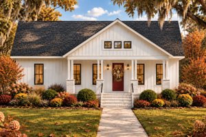 Architectural House Design - Exterior - Front Elevation for Cottage House Plan #44-322 - 3 bed, 2 bath