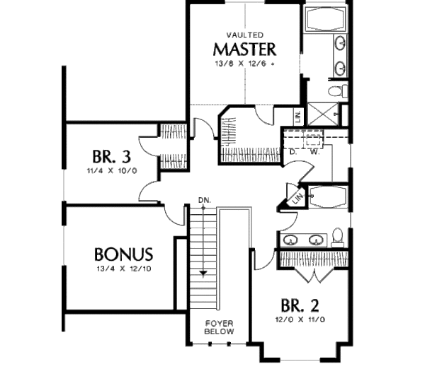House Plan Design - Craftsman Floor Plan - Upper Floor Plan #48-325