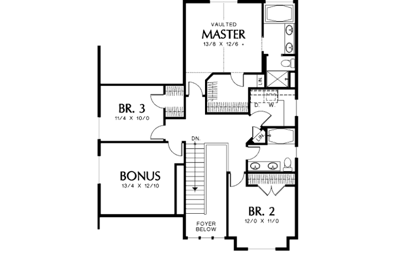 Home Plan - Floor Plan - Upper Floor for Craftsman House Plan #48-325 - 3 bed, 2.5 bath