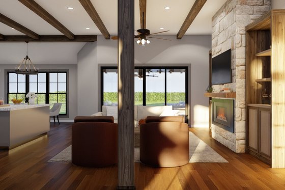 Interior - Family Room 1 for Mediterranean House Plan #923-353 - 4 bed, 3 bath