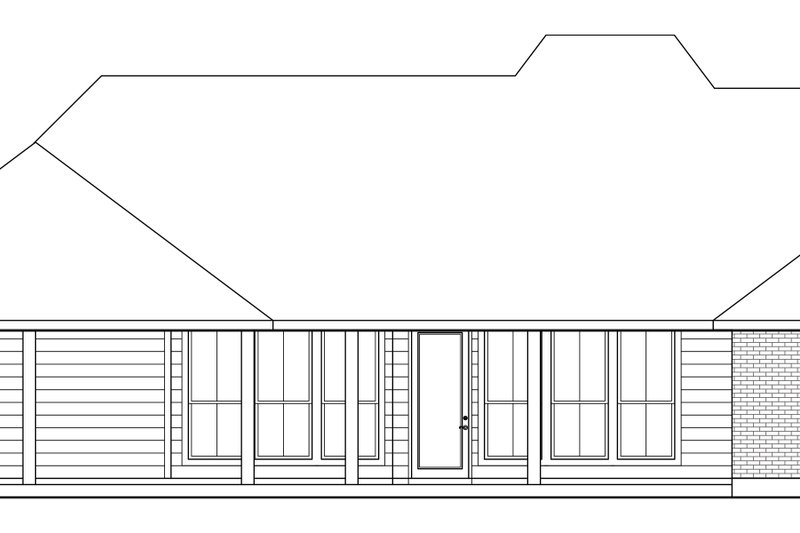 House Blueprint - Exterior - Rear Elevation for Southern House Plan #1074-102 - 3 bed, 2 bath