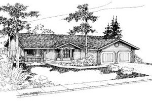 Ranch Exterior - Front Elevation Plan #303-293