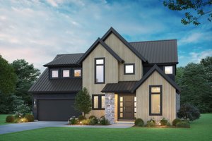 Contemporary Exterior - Front Elevation Plan #48-1146