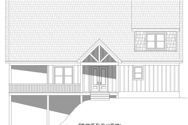 House Blueprint - Exterior - Front Elevation 3 for Country House Plan #932-910 - 2 bed, 3.5 bath