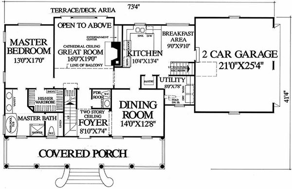 Country Floor Plan - Main Floor Plan #137-109