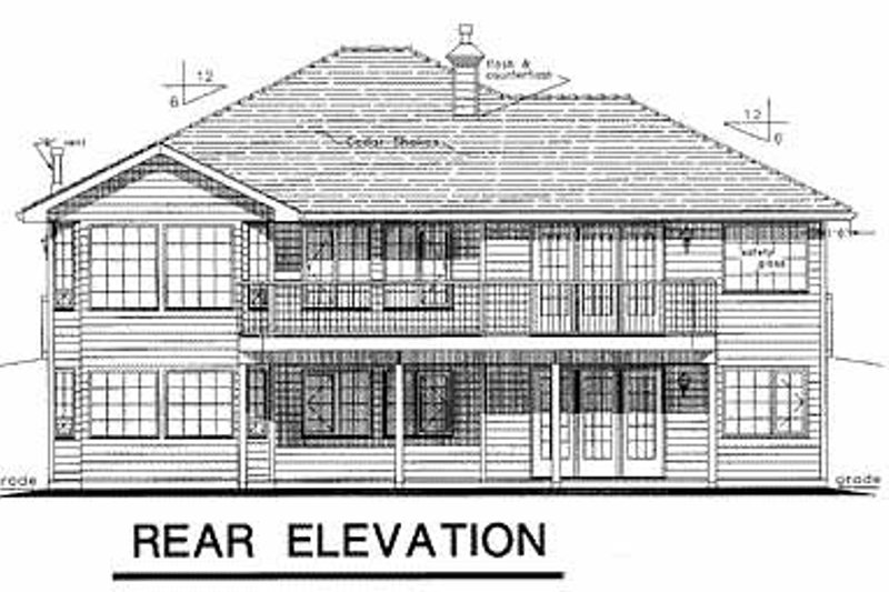 House Plan Design - Exterior - Rear Elevation for Ranch House Plan #18-184 - 2 bed, 2 bath