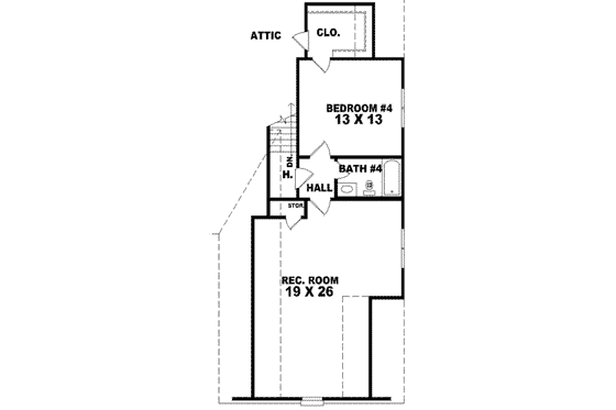 Floor Plan - Upper Floor for European House Plan #81-1267 - 4 bed, 3 bath