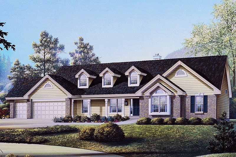 Home Plan - Exterior - Front Elevation 4 for Country House Plan #57-131 - 3 bed, 2 bath