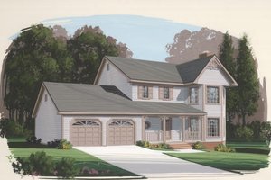 Country Exterior - Front Elevation Plan #56-126