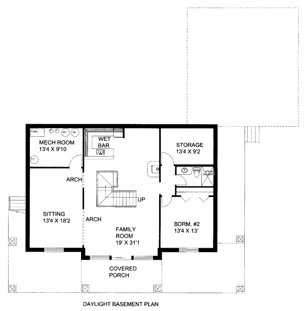 Bungalow Floor Plan - Lower Floor Plan #117-635