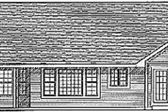 Exterior - Rear Elevation for Traditional House Plan #70-214 - 3 bed, 2 bath