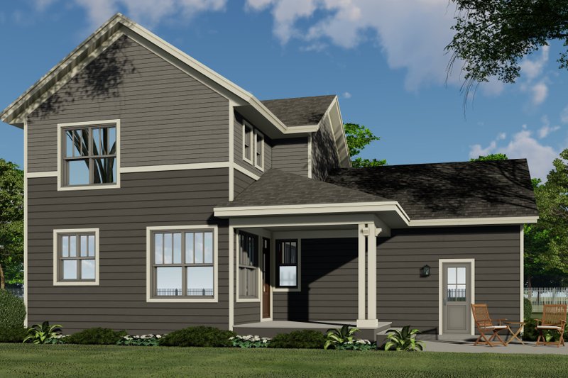 Dream House Plan - Exterior - Rear Elevation 1 for Craftsman House Plan #51-1187 - 3 bed, 2.5 bath