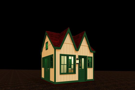 Exterior - Front Elevation for European House Plan #917-22, 0.5 bath